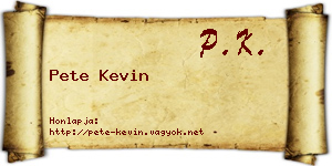 Pete Kevin névjegykártya